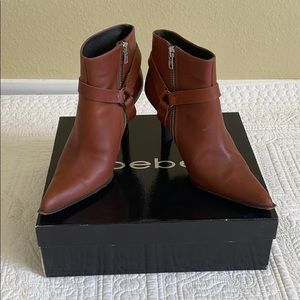 Bebe Savvy Ankle Boot Brown Adjustable Design 7